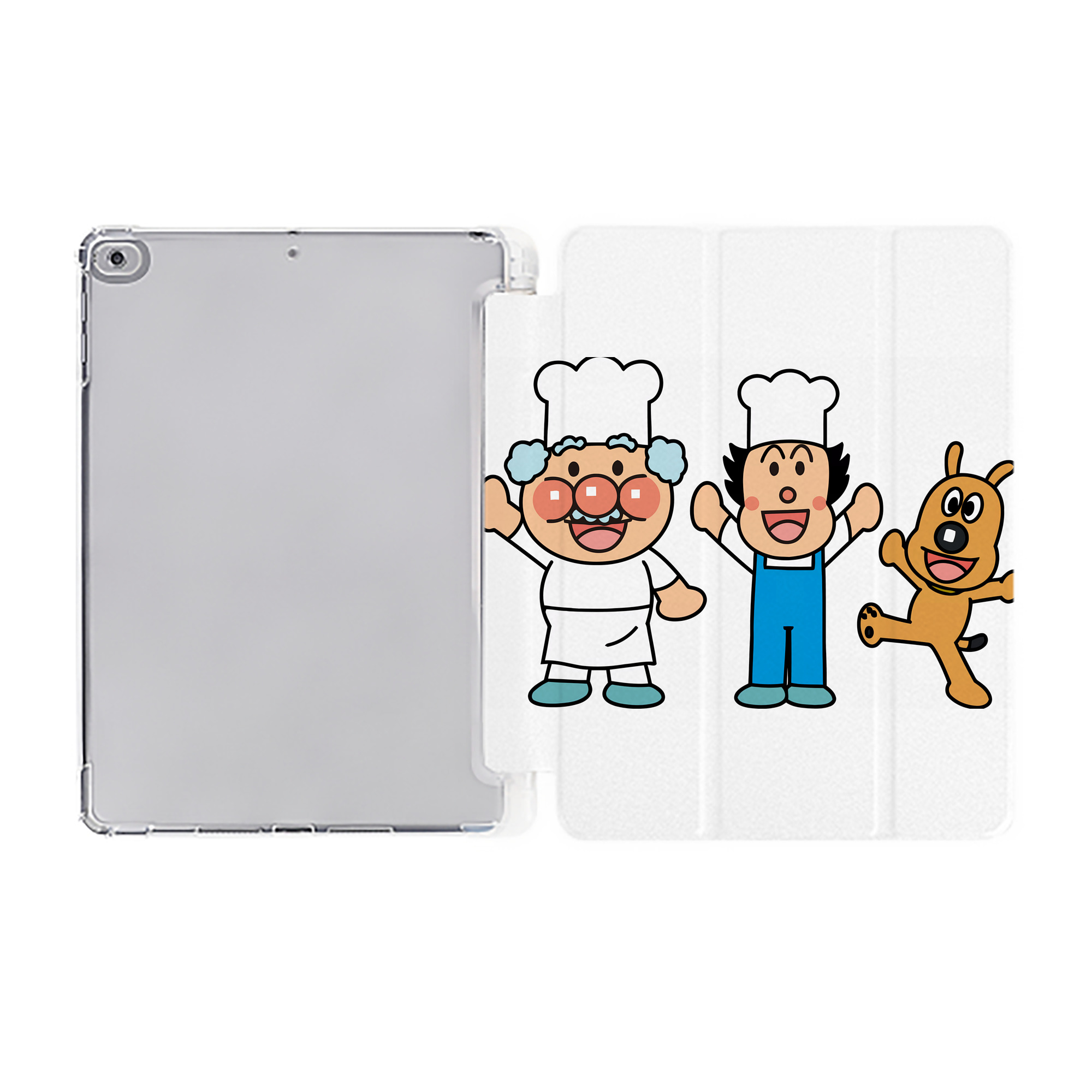 （画像用） アンパンマン Anpanman IPad ケース ペン収納付き 三つ折りスタンド PUレザー×シリコン 対応機種9.5/10.5/10.9インチ